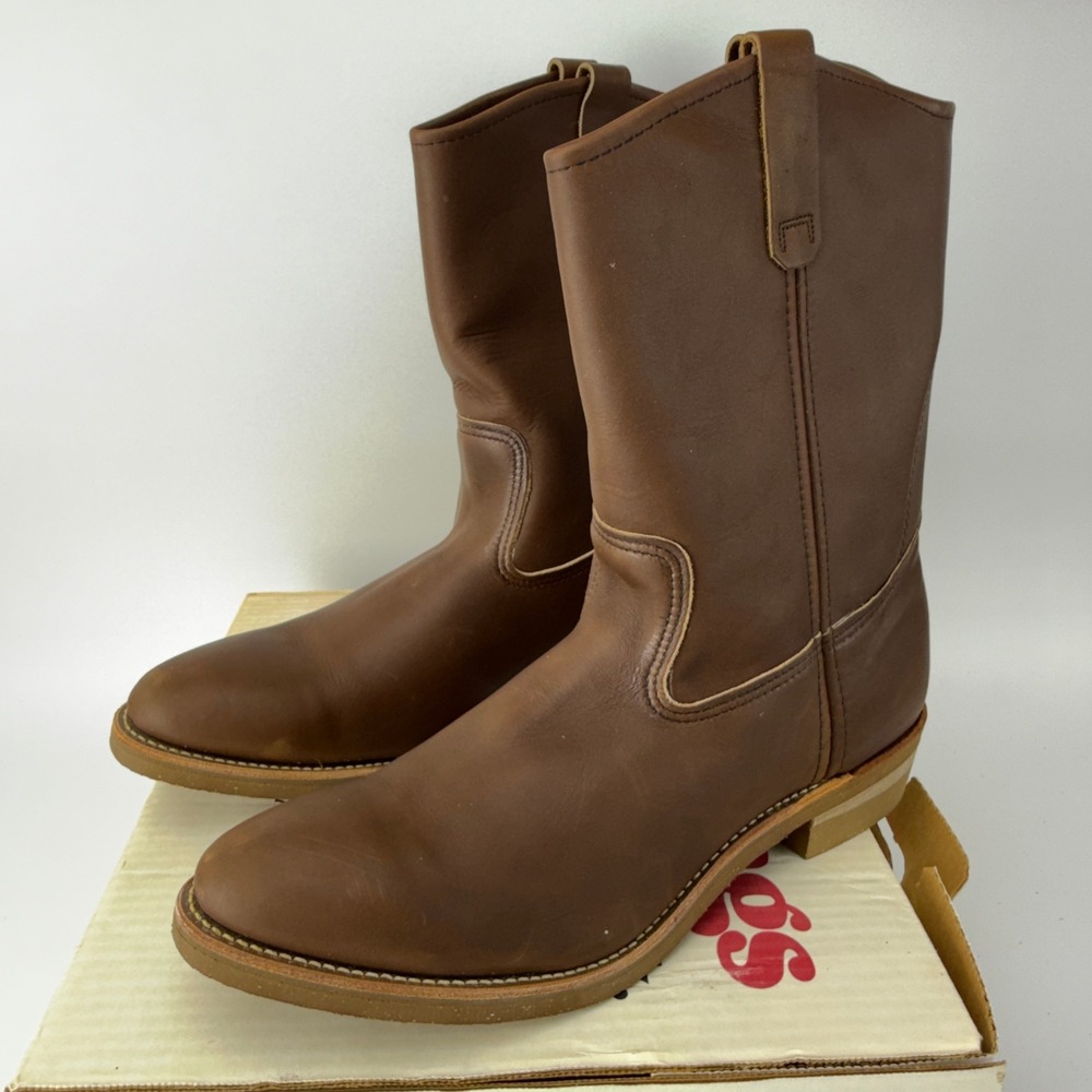 Vintage Red Wing Pecos 1155 Nailseat Leather Pull On Work Boots Mens 13 B NIB